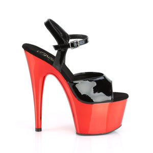 ADORE-709 7" Heel Black with Red Chrome Pole Dancer Shoes