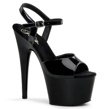 Load image into Gallery viewer, ADORE-709 7&quot; Heel Black Patent Pole Dancing Platforms