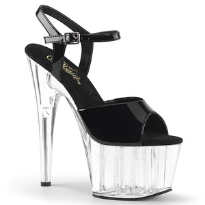 ADORE-709 7" Heel Black Patent Pole Dancing Platforms