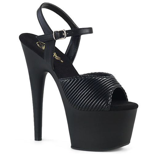 ADORE-709 7 Inch Heel Black Quilted Pole Dancing Platforms