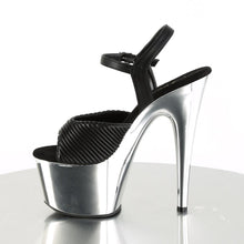 Load image into Gallery viewer, ADORE-709 7&quot; Heel Black Silver Chrome Pole Dancing Platforms