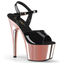 Load image into Gallery viewer, ADORE-709 7&quot; Heel Black Rose Gold Chrome Strippers Shoes