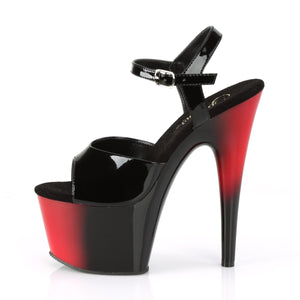 ADORE-709BR Pleaser 7" Heel Black and Red Pole Dancing Shoes