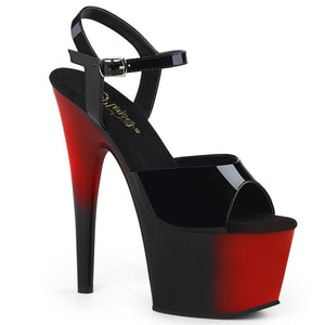 ADORE-709BR Pleaser 7" Heel Black and Red Pole Dancing Shoes