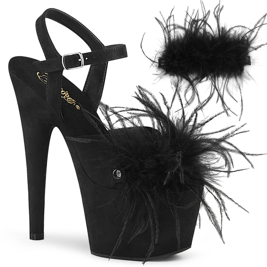 ADORE-709F Pleaser 7 Inch Heel Black Pole Dancing Shoes