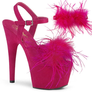 ADORE-709F 7" Heel Hot Pink F. Suede Pole Dancing Shoes