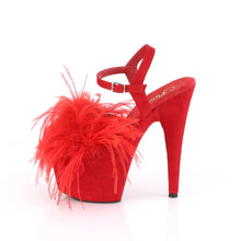 Load image into Gallery viewer, ADORE-709F Pleaser 7&quot; Heel Red Faux Suede Pole Dancing Shoes