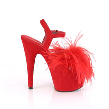 Load image into Gallery viewer, ADORE-709F Pleaser 7&quot; Heel Red Faux Suede Pole Dancing Shoes