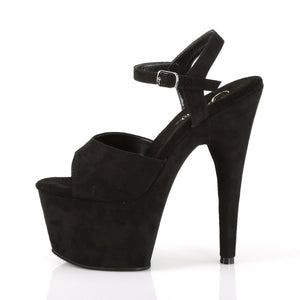 ADORE-709FS Pleaser 7 Inch Heel Black Pole Dancing Shoes