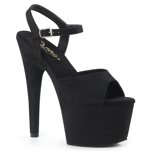 ADORE-709FS Pleaser 7 Inch Heel Black Pole Dancing Shoes