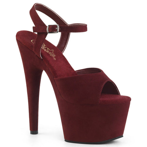 ADORE-709FS Pleaser 7 Inch Heel Burgundy Pole Dancing Shoes