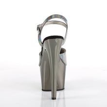 Load image into Gallery viewer, ADORE-709HGCH Pleaser 7 Inch Heel Pewter Pole Dancing Shoes