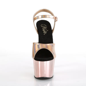 ADORE-709HGCH 7" Heel Rose Gold Holo Sexy Sandals