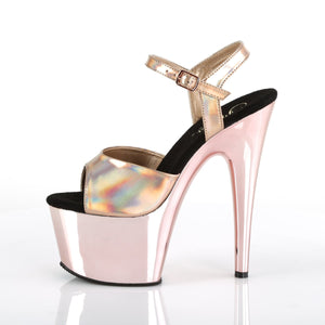 ADORE-709HGCH 7" Heel Rose Gold Holo Sexy Sandals