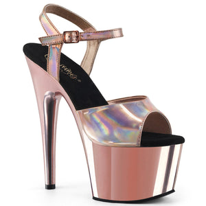 ADORE-709HGCH 7" Heel Rose Gold Holo Sexy Sandals