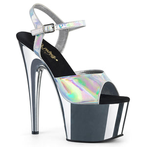 ADORE-709HGCH 7" Heel Silver Hologram Sexy Sandals