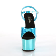 Load image into Gallery viewer, ADORE-709HGCH 7&quot; Heel Turquoise Hologram Pole Dancer Sandals