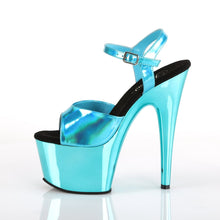 Load image into Gallery viewer, ADORE-709HGCH 7&quot; Heel Turquoise Hologram Pole Dancer Sandals