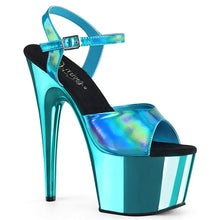 Load image into Gallery viewer, ADORE-709HGCH 7&quot; Heel Turquoise Hologram Pole Dancer Sandals