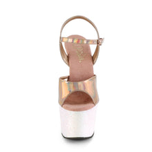 Load image into Gallery viewer, ADORE-709HGG 7 Inch Heel Rose Gold Holo Sexy Sandals