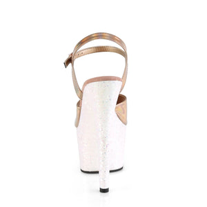 ADORE-709HGG 7 Inch Heel Rose Gold Holo Sexy Sandals