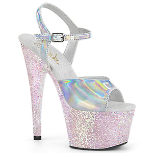 ADORE-709HGG 7" Heel Silver Hologram Sexy Sandals