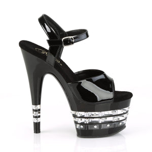 ADORE-709LNRS 7" Heel Black Patent Sexy Sandals