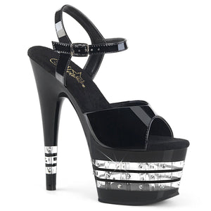 ADORE-709LNRS 7" Heel Black Patent Sexy Sandals