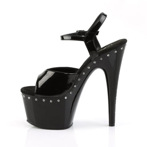 ADORE-709LS Pleaser 7 Inch Heel Black Sexy Sandals