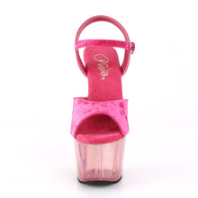 Load image into Gallery viewer, ADORE-709MCT 7&quot; Heel Pink Crushed Velvet Pole Dancer Sandals