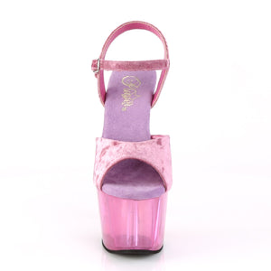 ADORE-709MCT 7" Heel Purple Crushed Velvet Pole Dance Sandal