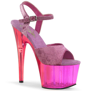 ADORE-709MCT 7" Heel Purple Crushed Velvet Pole Dance Sandal