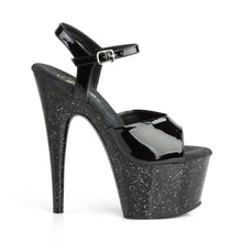 Load image into Gallery viewer, ADORE-709MG Pleaser 7&quot; Heel Black Patent Pole Dancer Sandals