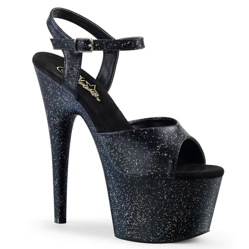 ADORE-709MMG Pleaser 7 Inch Heel Black Sexy Sandals