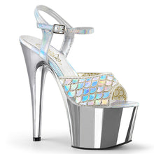 Load image into Gallery viewer, ADORE-709MMRS 7&quot; Heel Turquoise Hologram Pole Dancer Sandals