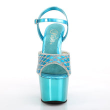 Load image into Gallery viewer, ADORE-709MMRS 7&quot; Heel Turquoise Hologram Pole Dancer Sandals