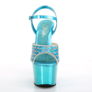 ADORE-709MMRS 7" Heel Turquoise Hologram Pole Dancer Sandals