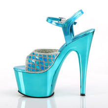 Load image into Gallery viewer, ADORE-709MMRS 7&quot; Heel Turquoise Hologram Pole Dancer Sandals