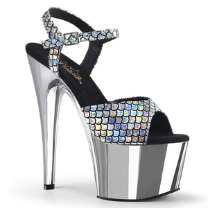 ADORE-709MSC 7" Heel Silver Hologram Sexy Sandals