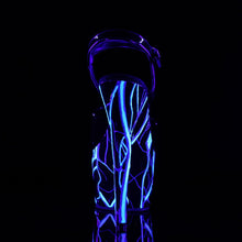 Load image into Gallery viewer, ADORE-709NLB 7 Inch Heel Black Neon Blue Pole Dancer Sandals