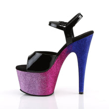 Load image into Gallery viewer, ADORE-709OMBRE 7&quot; Heel Black Fuchsia-Blue Ombre Sexy Sandals