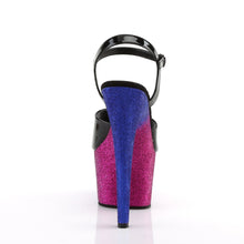 Load image into Gallery viewer, ADORE-709OMBRE 7&quot; Heel Black Fuchsia-Blue Ombre Sexy Sandals