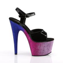 Load image into Gallery viewer, ADORE-709OMBRE 7&quot; Heel Black Fuchsia-Blue Ombre Sexy Sandals