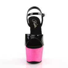 Load image into Gallery viewer, ADORE-709OMBRE 7&quot; Heel Black Pink Lavender Pole Dance Sandal