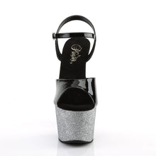 Load image into Gallery viewer, ADORE-709OMBRE 7&quot; Heel Black Silver-Black Ombre Pole Sandals