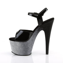 Load image into Gallery viewer, ADORE-709OMBRE 7&quot; Heel Black Silver-Black Ombre Pole Sandals