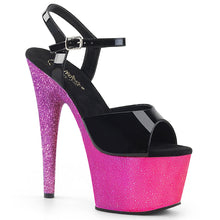 Load image into Gallery viewer, ADORE-709OMBRE 7&quot; Heel Black Pink Lavender Pole Dance Sandal