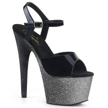 Load image into Gallery viewer, ADORE-709OMBRE 7&quot; Heel Black Silver-Black Ombre Pole Sandals