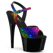 Load image into Gallery viewer, ADORE-709RB Pleasers 7&quot; Heel Rainbow Holo Pole Dancing Shoes