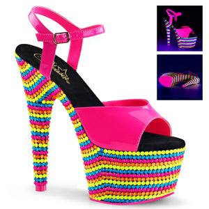 ADORE-709RBS 7" Heel Neon Hot Pink Pole Dancing Shoes